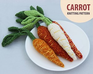 Knit Amigurumi Carrot Pattern, Easter Decor, Spring Home Decorations Playing Veggi (PDF Pattern) - Etsy