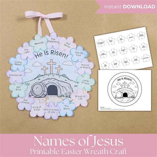 Easter Jesus Craft for Kids, Christian Easter Activity, Sunday School Printable, Holy Week Craft, Christian Bible Crafts, He is Risen Craft - Etsy