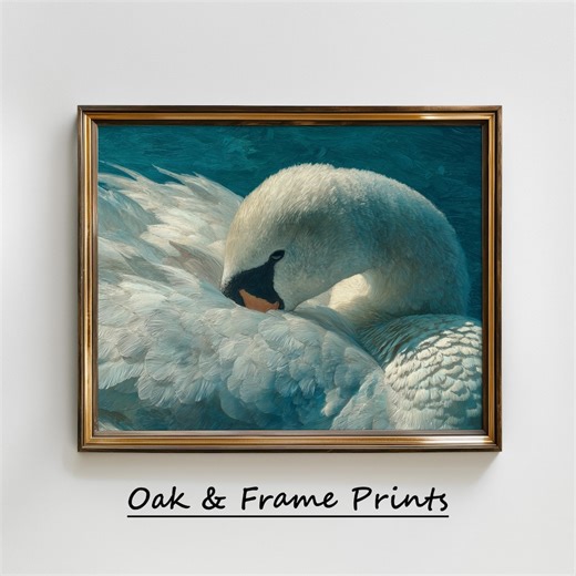 Printable Swan Impressionist Painting – Tranquil Cottagecore Art (digital Download) - Etsy