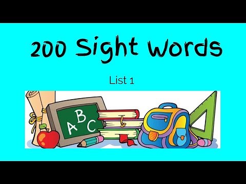200 Sight Words List 1 - PreK Kindergarten First Grade Second Grade - Fry Dolch High Frequency Words