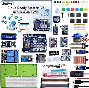 GeeekPi Cloud Ready Starter Kit with UNO R4 WiFi, Bluetooth, I2C, 12x8 LED Matrix, IoT Integration and Tutorials for Beginners & Engineers