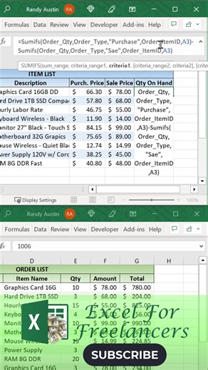 6K views · 52 reactions |  Inventory chaos? Not anymore. In less than a minute, I’ll show you how to calculate quantity on hand in Excel using SUMIFS—so you’ll always know what’s in stock (without panic-scrolling through 20 sheets). #ExcelTips #InventoryManagement #ExcelForBusiness #WorkSmarter | Excel For Freelancers | Facebook