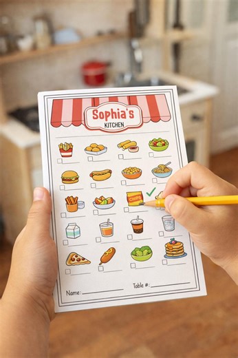 Personalized Kids Diner Order Pad - Custom Play Restaurant Notepad - 4x6 Sticky Note Pad for Pretend Play Kitchen Gift - Etsy UK