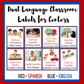 Dual Language Labels for Centers Spanish & English Labels Bilingual & ESL