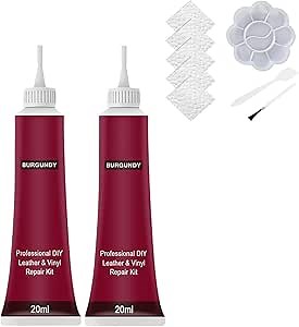 Advanced Leather Repair Gel, Professional Leather Repair Kit for Car Seat, Furniture, Sofa Couch, Jacket, Shoes, Vinyl Repair Kit for Any Leather Surface and Color (Red-40 ml)
