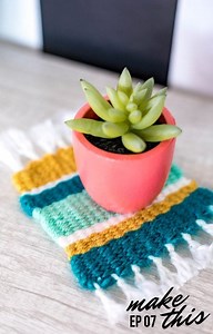 Woven Mug Rug Coaster | Tutorials | NEVER SKIP BRUNCH by Cara Newhart