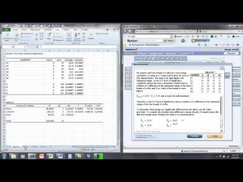 Tukey Kramer in Excel