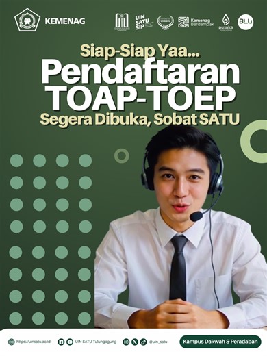 Pendaftaran TOAP-TOEP untuk Mahasiswa UIN SATU 2026