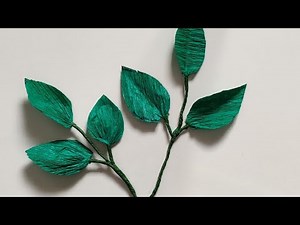 How to Make Crepe paper rose leaves,Leaf without using Craft wire, Crepe paper crafts@PaperSai Art's