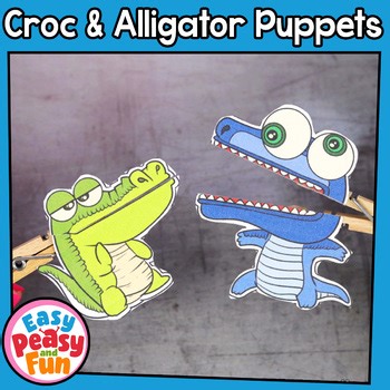 Crocodile & Alligator Craft | Clothespin Puppets | Reptiles Activities