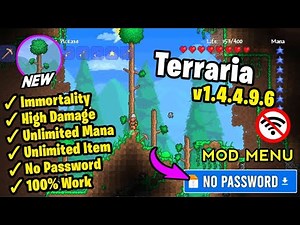 Terraria Mod Menu Apk v1.4.4.9.6 New Update Terbaru 2024 | God Mode Unlimited Coins High Damage