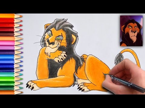 Easy to draw and color the character Scar in Lion king