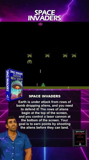 Space Invaders (Atari 2600) - Earth is under attack from rows of bomb dropping aliens, and you ne...