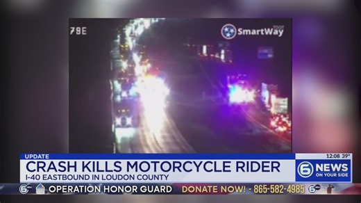 Crash on I-40 in Loudon County kills motorcycle rider