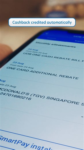 UOB One Credit Card gives you the highest cashback of up to 10% on daily spend. Now enhanced with up to 8% cashback on grocery spend locally and overseas across all supermarkets. Enjoy greater savings with up to S$2,240 cashback a year when you spend on your UOB One Credit Card. T&Cs apply. | UOB