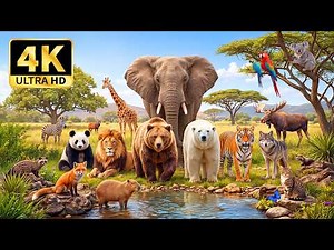 Animal World 4K - Stunning Wildlife & Relaxing Nature Music