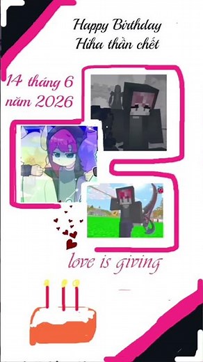 🎂🎉 14 tháng 6 sinh nhật hiha thần chết 😍🌹🥰 trong Minecraft #hihathanchet
