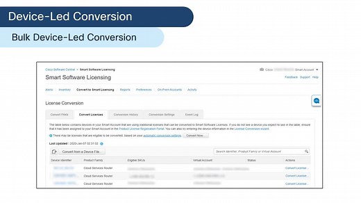 05 Smart Licensing Management - License and Device Conversion - Cisco Video Portal