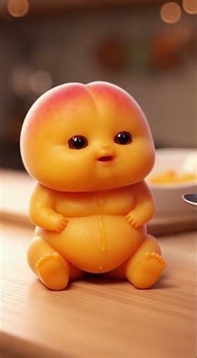 Cute baby peach 🍑 eating himself 😋 #fruiteatingfruit #asmrvideo #fyp #foryoupage