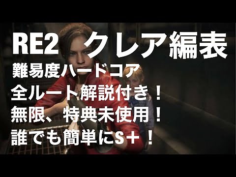 バイオハザードＲＥ２ クレア表 ハードコア 誰でもｓプラス攻略解説付き。 特典、無限、未使用。