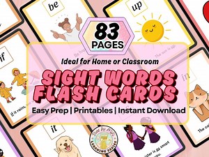 Buy Sight Word Flash Cards With Sentences | Early Reader Learning | Printable PDF | Classroom Literacy Center | Donebymiki| PDF Download Online in India - Etsy