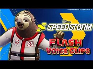 All Flash Slothmore Voice Clips • Disney Speedstorm • All Voice Lines • 2023 (Raymond S. Persi)