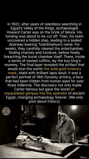 6K views · 69 reactions | The incredible solid gold funerary mask of Tutankhamun, an icon of 18th Dynasty artistry. #history #archaeology #egypt #discovery | Ancient Civilizations and Archaeology | Facebook