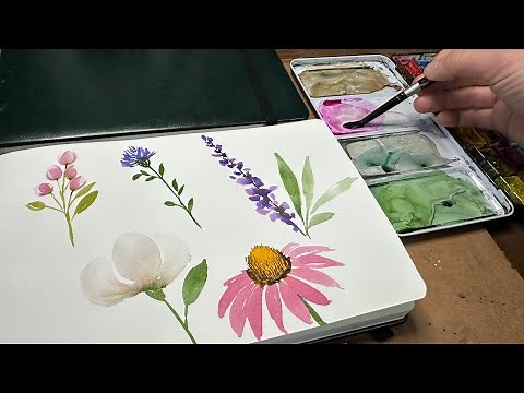 Watercolor Journal Day 21 (Simple Flowers)
