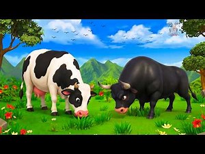 Super Cow Saves Cow Calf from Bull and Lion Chase | Wildlife Rescue