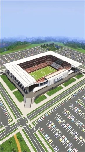 Minecraft Stadium Build Timelapse #shorts #minecraft