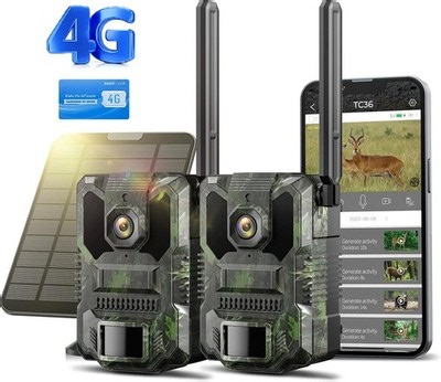 2.5K Solar 4G LTE Cellular Trail Camera 32MP Wildlife Game US SIM Card Hunting | eBay