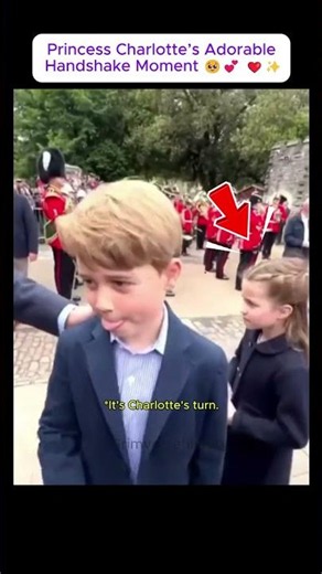 Princess Charlotte’s Adorable Handshake Moment 🥹💕❤️ #PrincessCharlotte #RoyalFamily #RoyalKids