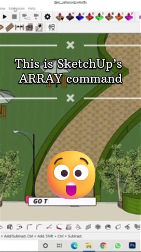 SketchUp Array Along Path (Like AutoCAD ARRAY) #sketchuptutorial #architecture