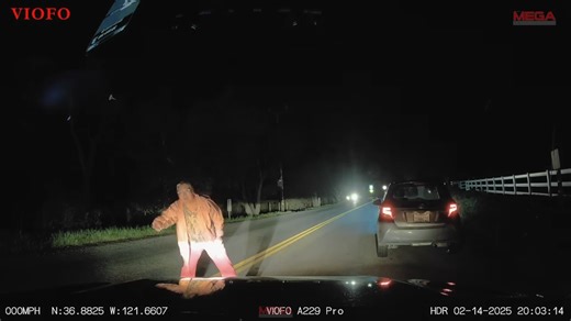 Crazy woman causes dangerous scene on open road