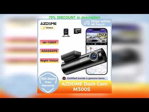 A must-have product! AZDOME Dash Cam M300S 4K+1080P Dual Dash Car Camera Built-in WiFi GPS ADAS Ca