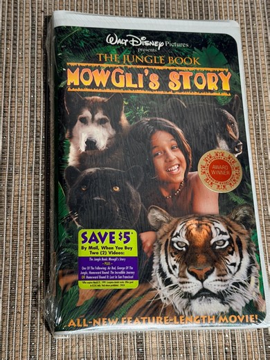 NEW SEALED the Jungle Book: Mowgli's Story VHS 1998 Disney Movie Clamshell - Original Factory Seal With Hype Stickers - Rare Live-action - Etsy