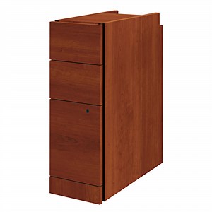 HON 105093CO 10500 Series Cognac Laminate Three-Drawer Narrow Pedestal File Cabinet - 9 1/2" x 22 3/4" x 28"