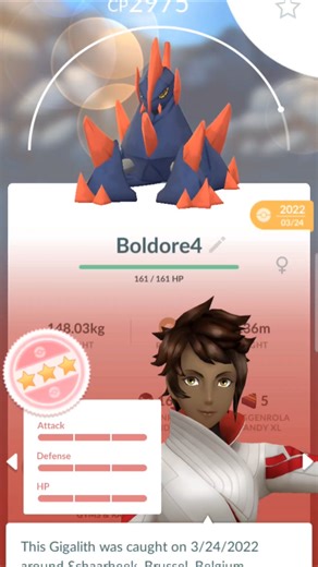 100 I V BOLDORE POKÉMON GO