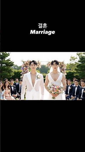Groom in a Wedding DRESS?! Learn Korean Word: '결혼 (Gyeol-hon)' 👰‍♂️😂🩵