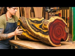 Watch This: An Incredible Process Turning Ugly, Flawed Logs Into a Unique and Valuable Coffee Table