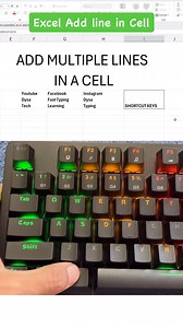 Computer 🖥️ Shortcut Key for Excel Add Line in Cells #réel #reels #excel #cell #line #tricks #shortcut #viral #new #viralvideos #viralreels #viralreel #trending #trend #trendingreels #trendingnow #trendingvideos #facebook #followers #instagram #instamood #instagood #instadaily #insta #foryou #foryoupage #followers @highlight | Fast Typing Learning