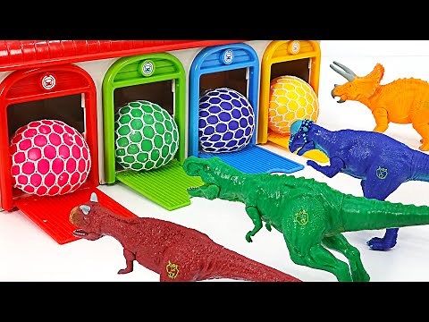 At Tayo Garage, stress color balls transform into dinosaurs! | Dodo Pop Toys