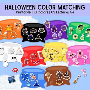 Halloween Color Matching, Color Sorting Activity With Cauldrons for Toddlers and Preschoolers, Halloween Printable (PDF), Learning Games - Etsy Canada
