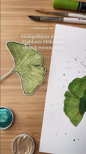 Watercolor Ginkgoblätter Tutorial #watercolor #watercolortutorial #art