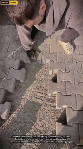 Workers Installing Paving Blocks for Strong and Neat Outdoor Surfaces
