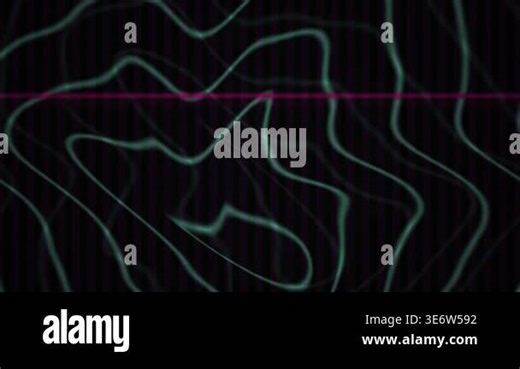 Dynamic abstract visualization featuring flowing digital lines and subtle glitch effects against a dark, vertically textured background. Suitable for technology, data, or futuristic themes Stock Video Footage - Alamy