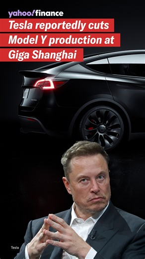 28K views · 91 reactions | Tesla is cutting production of its Model Y vehicle at its Shanghai Gigafactory.  | Yahoo Finance | Facebook