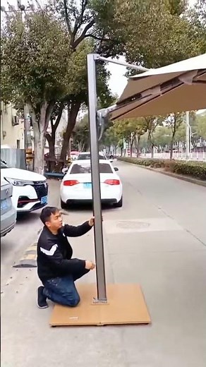 Modern Cantilever Umbrella Features | Easy Crank System & 360° Rotation ☂️