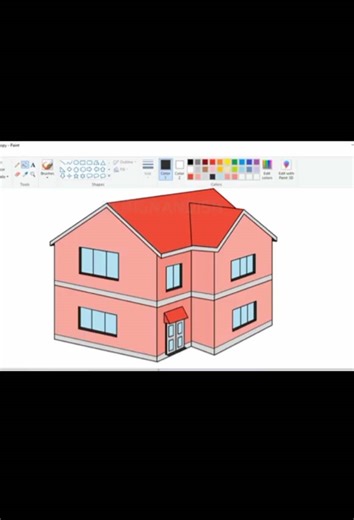 Ms paint house Design#teacher #onlineclass #hayatabad #graphicdesign