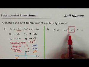 Describe End Behaviour of Polynomial Function from Equations - EDEXCEL - GCSE - SAT